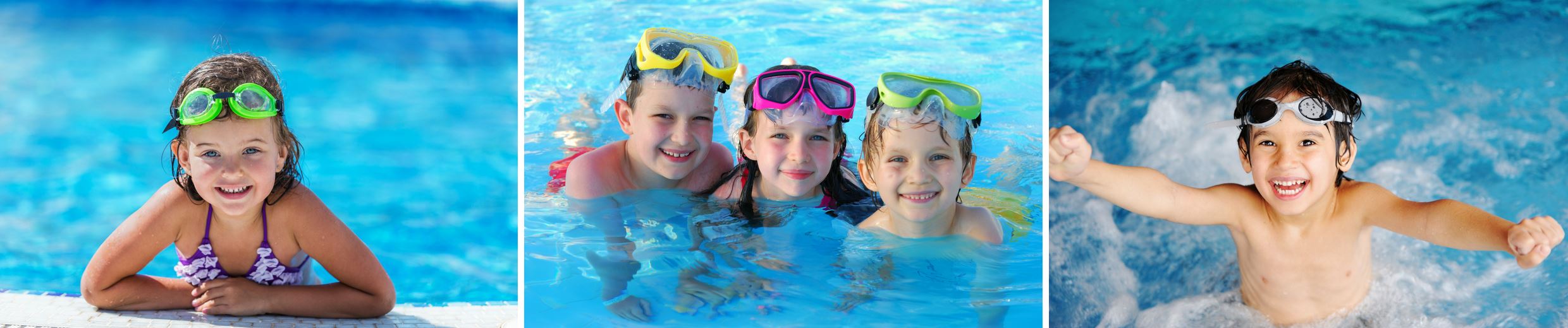 Children swimming in pool