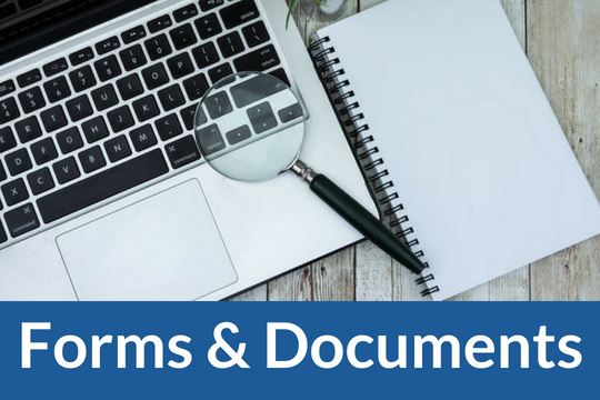"Forms and Documents" graphic icon with image of laptop and documents